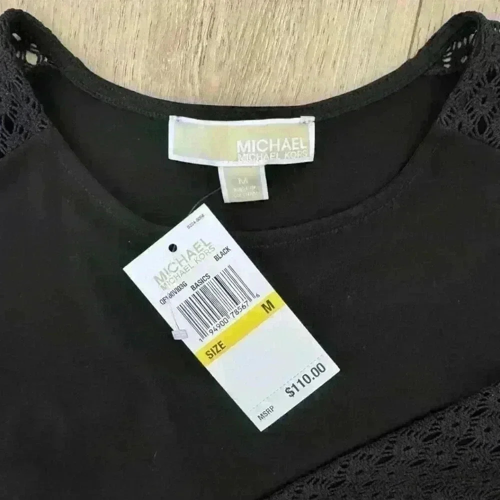 NWT Michael Kors Black Dress M - Picture 5 of 5